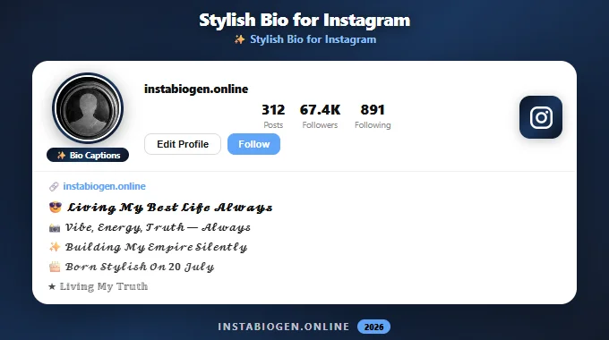 Stylish Bio for Instagram